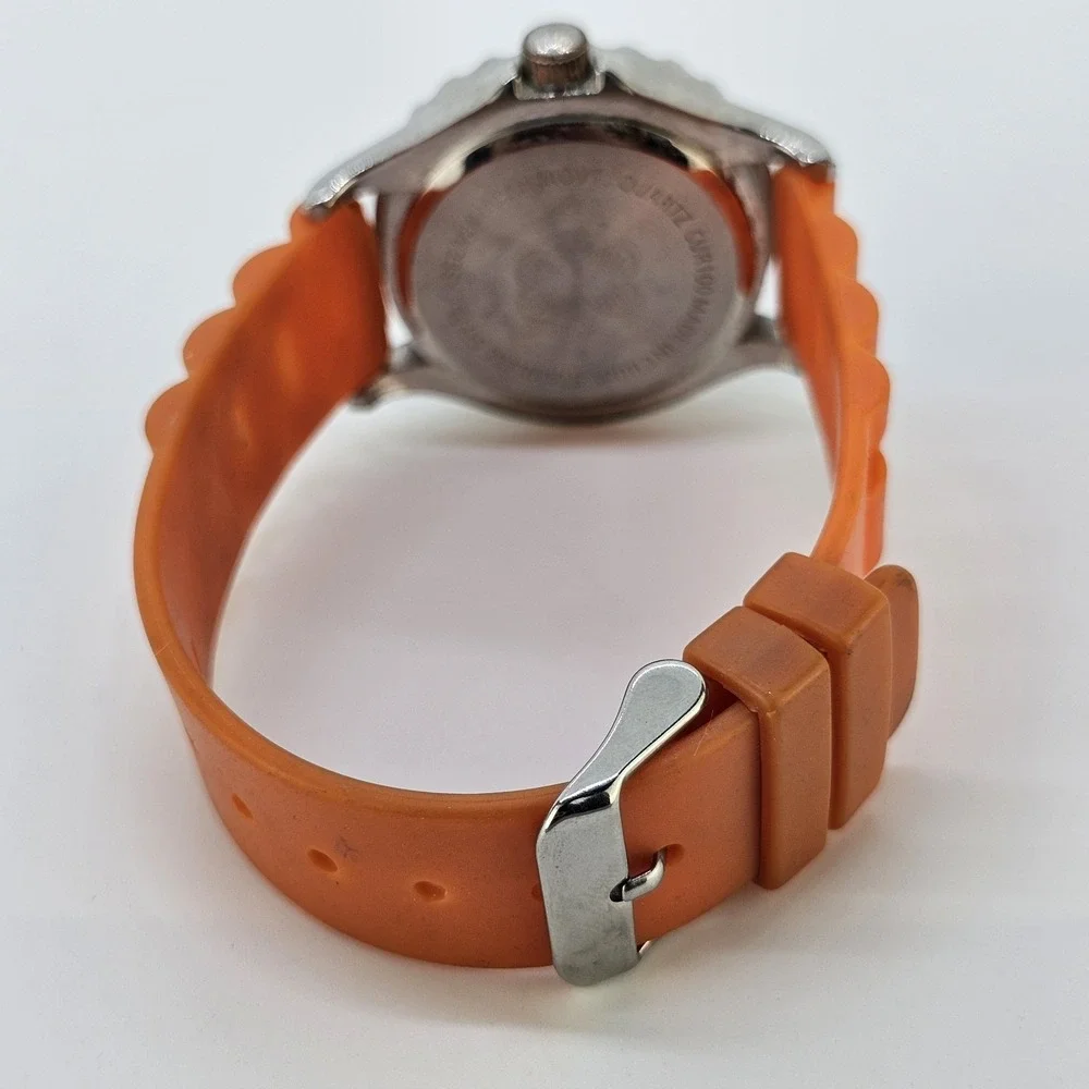 Women's Analog Watch 38MM Orange Dial Orange Plastic Bands NEW Battery